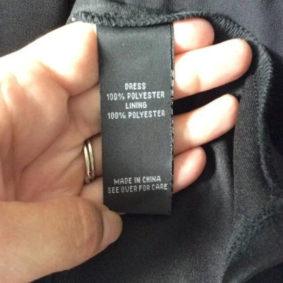 I.N. San Francisco Black Mini Dress Size Large Sleeveless Scalloped - Picture 6 of 7